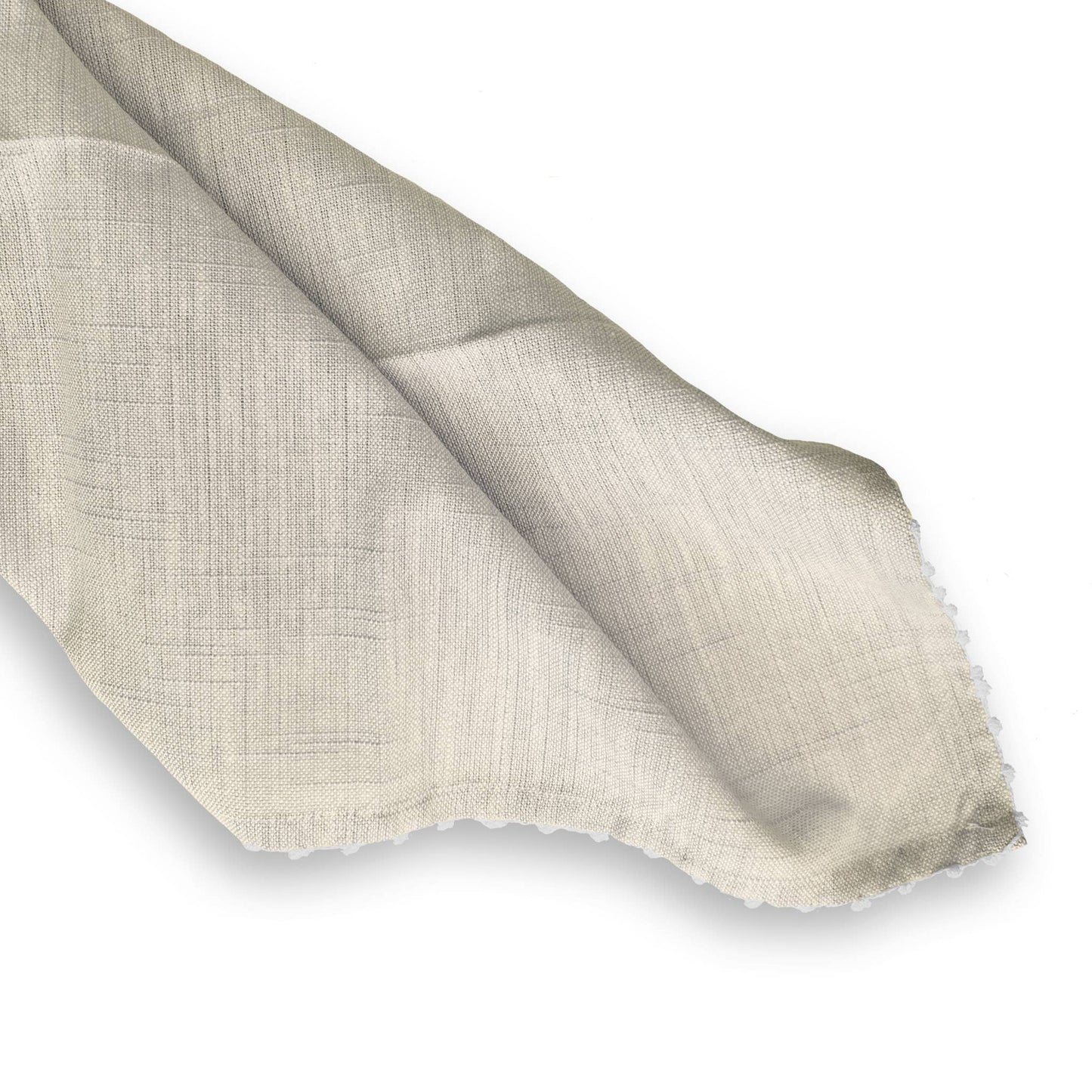 French Graffiti Knotted Edge Natural Cotton Napkin with White Trim