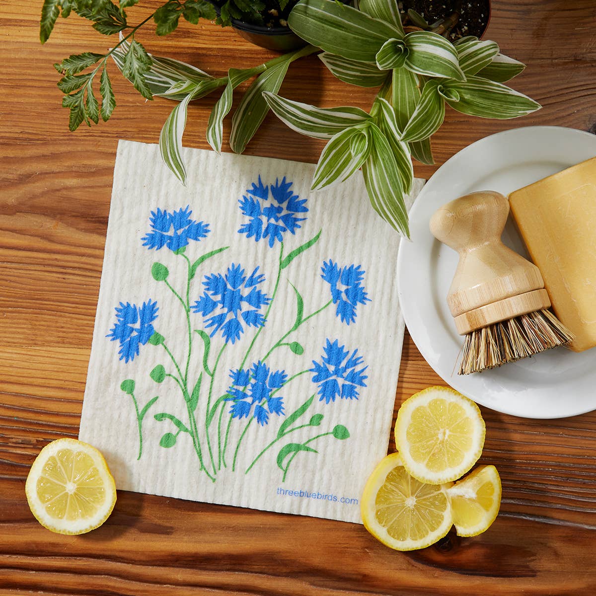 Three Bluebirds Swedish Dishcloths - Cornflowers Swedish Dishcloth