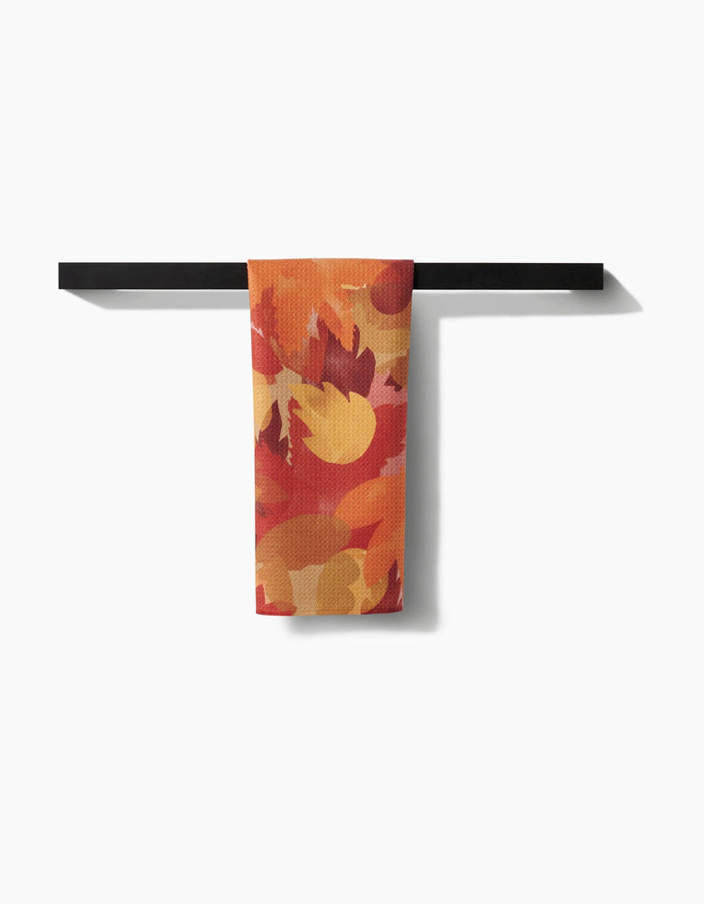 Geometry - Watercolor Fallen Leaves Tea Towel