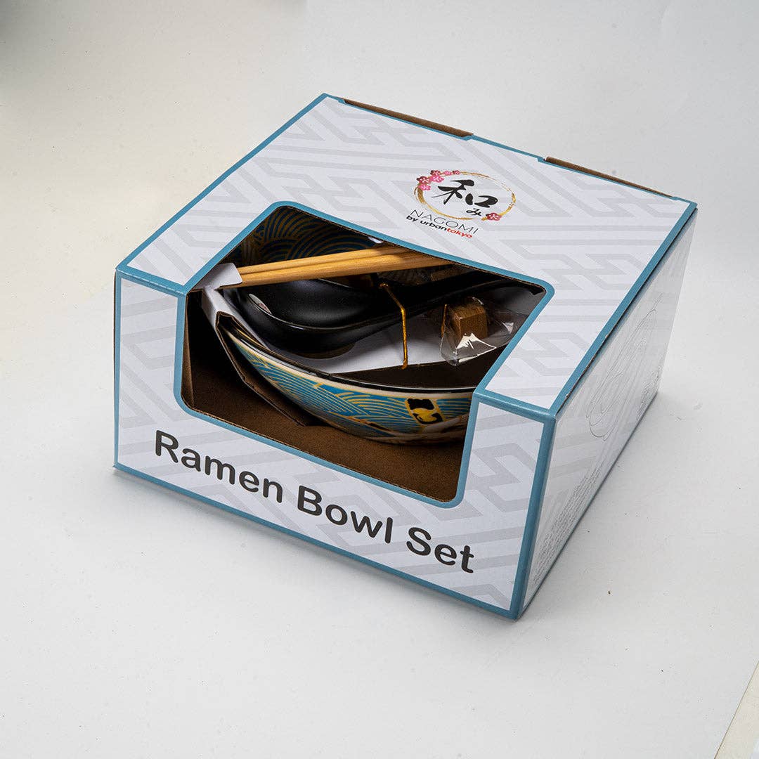 Urban Tokyo Bowl With Chopsticks, Spoon and Chopsticks Rest Set - Japanese Crane