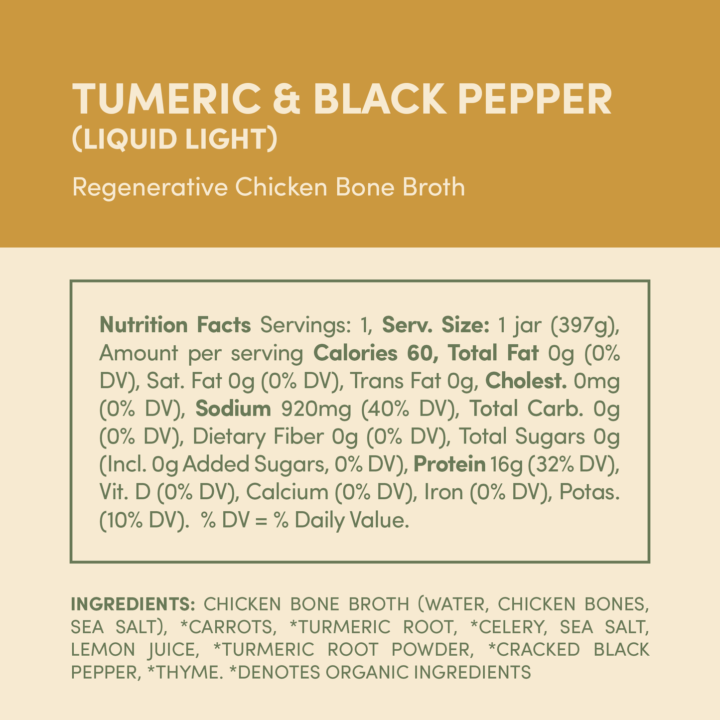 Fond Turmeric & Pepper Pasture-Raised Chicken Bone Broth, 14oz