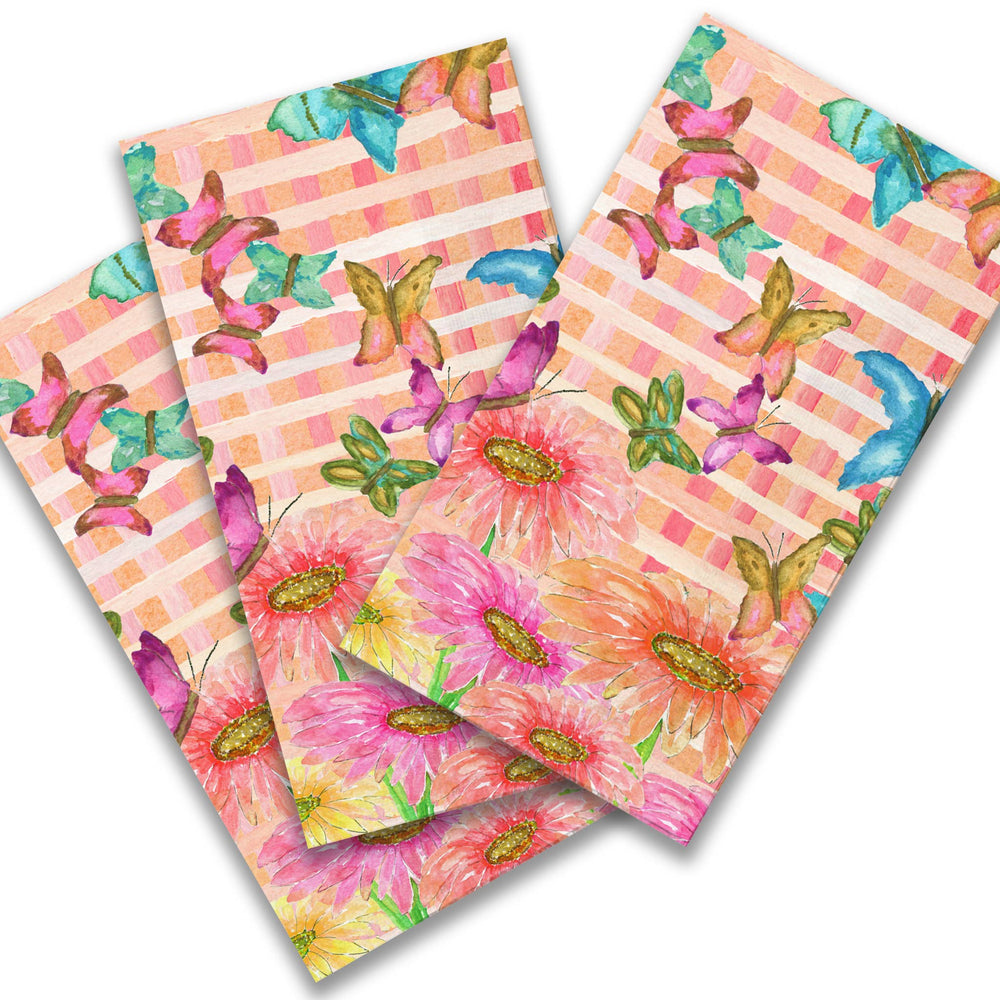 Butterflies & Zinnias Guest Towel