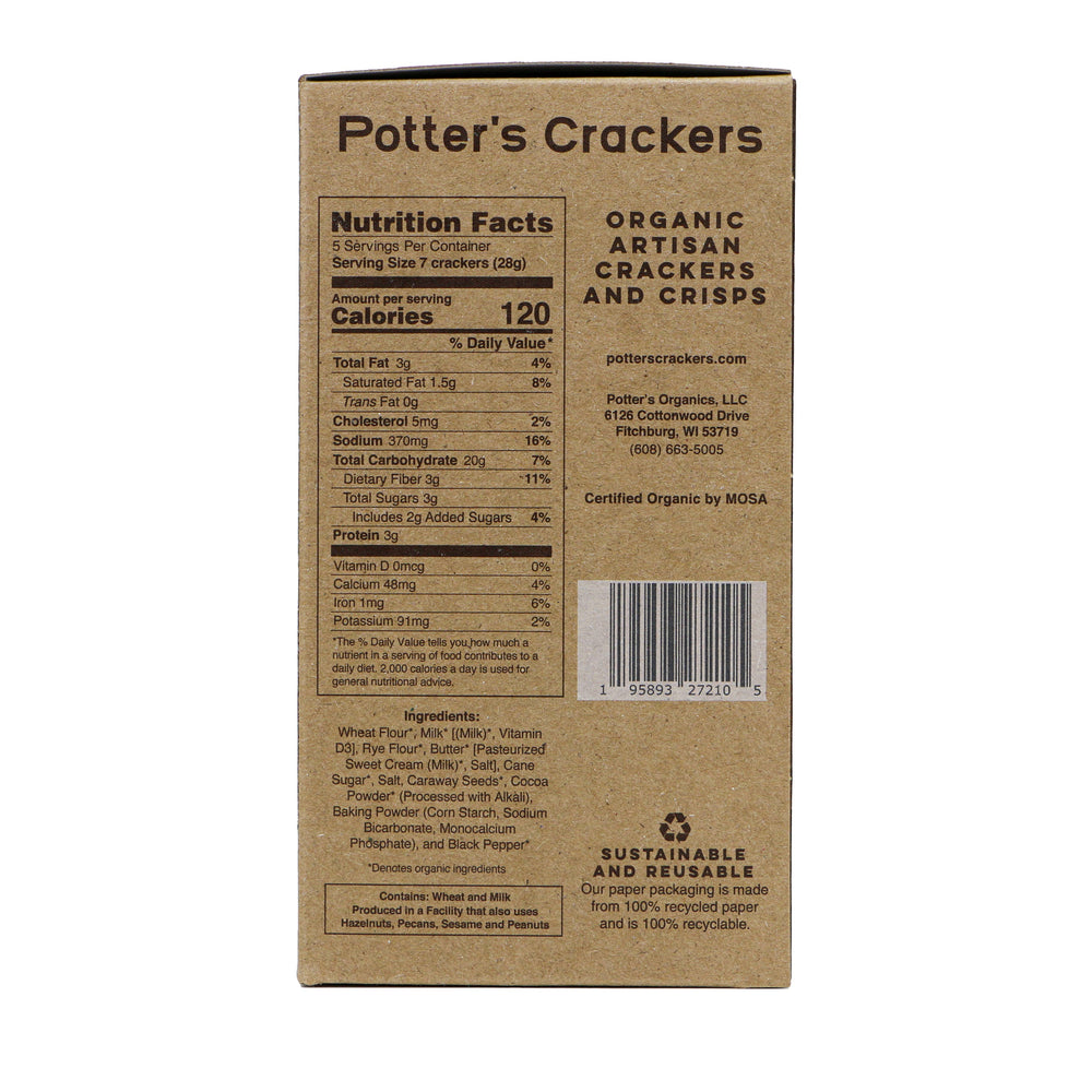 Potter’s Crackers - Potter's Crackers Organic Wisconsin Rye Crackers - 5 oz