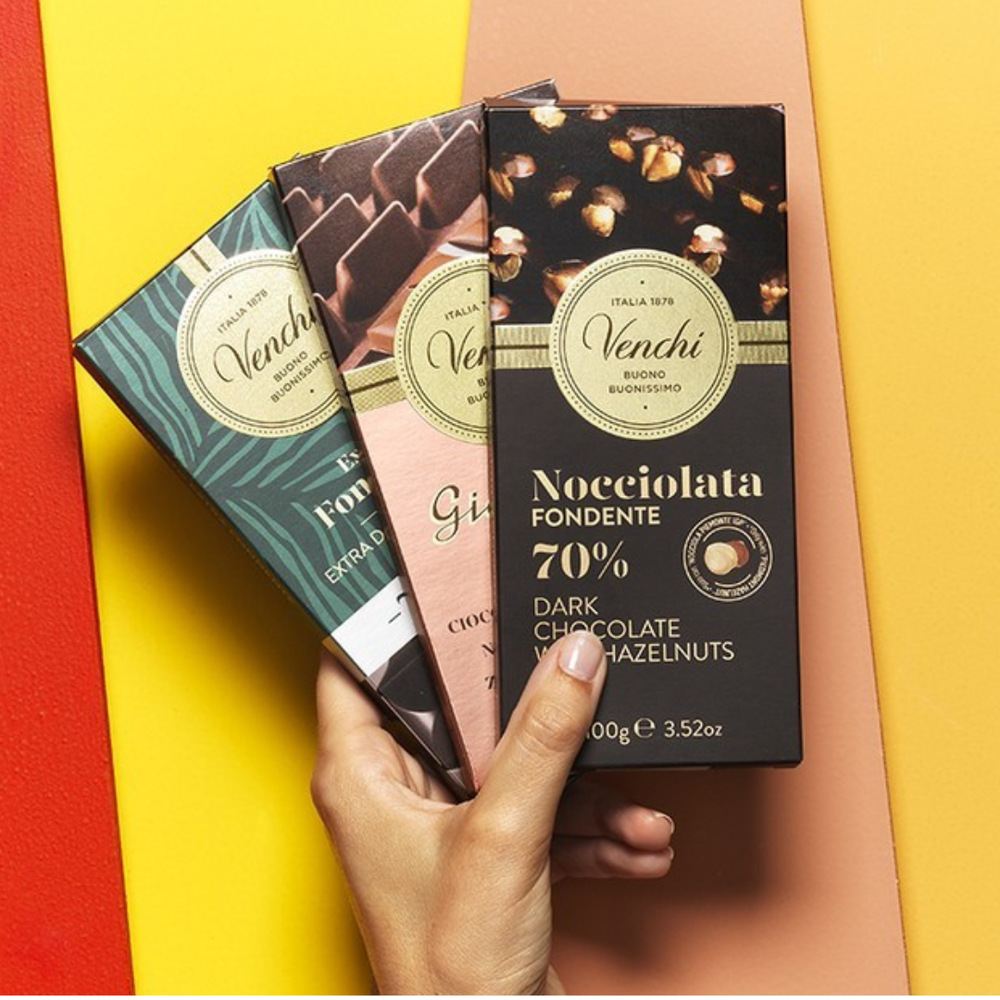 Venchi 70% Dark Chocolate Hazelnut Crunch Bar