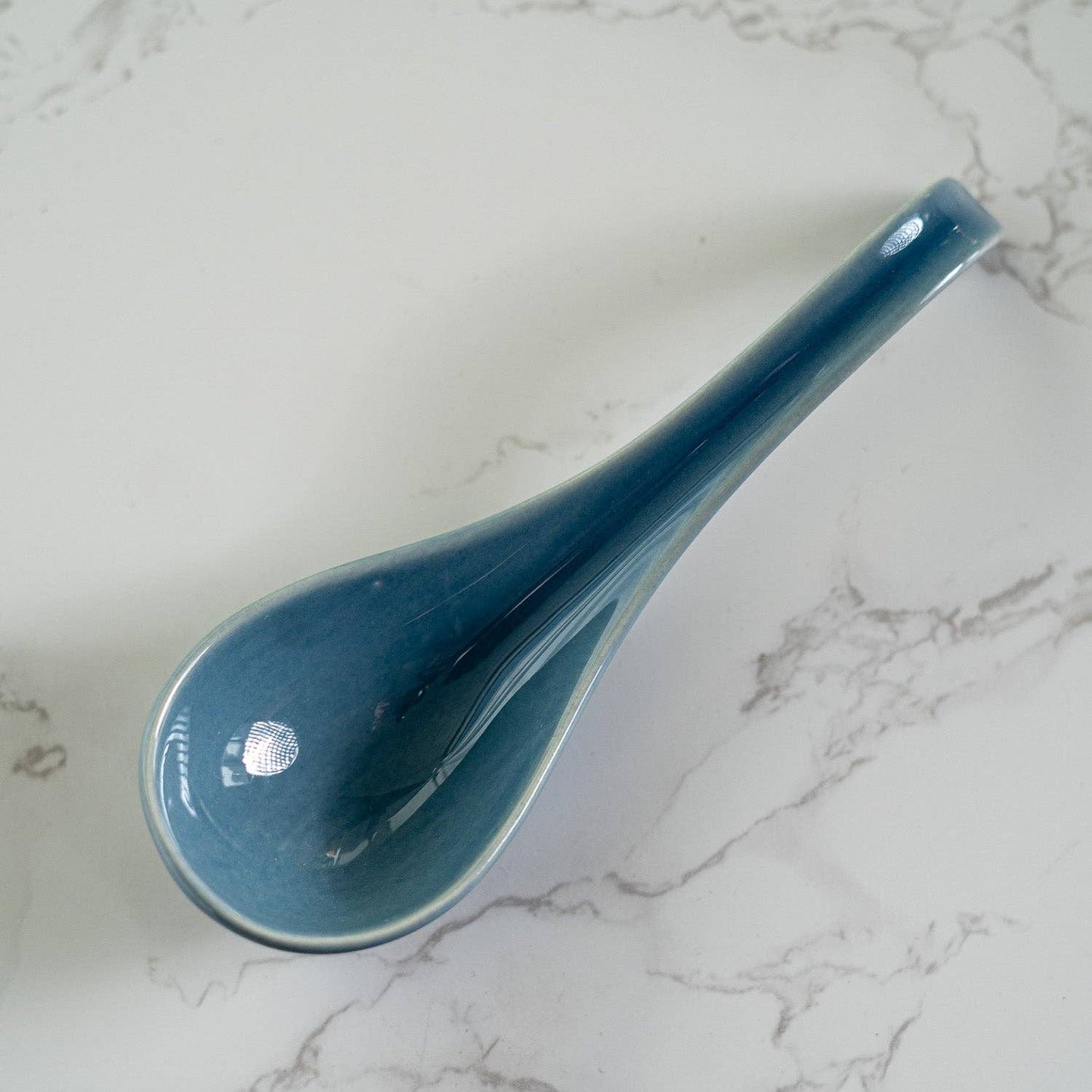 Urban Tokyo Blue Porcelain Soup Spoon, 5.9”