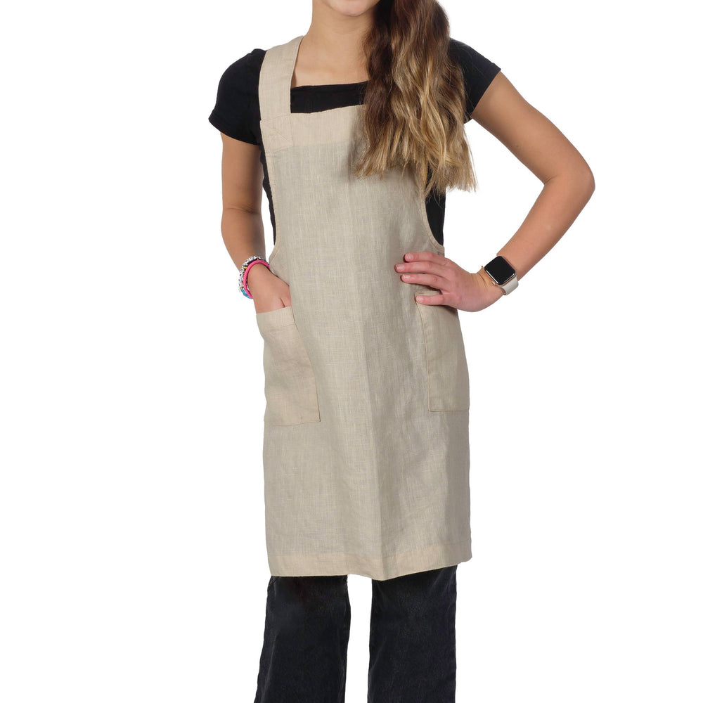 KAF Home - KAF Home Firenze Kids 100% Stonewashed Linen Smock Apron