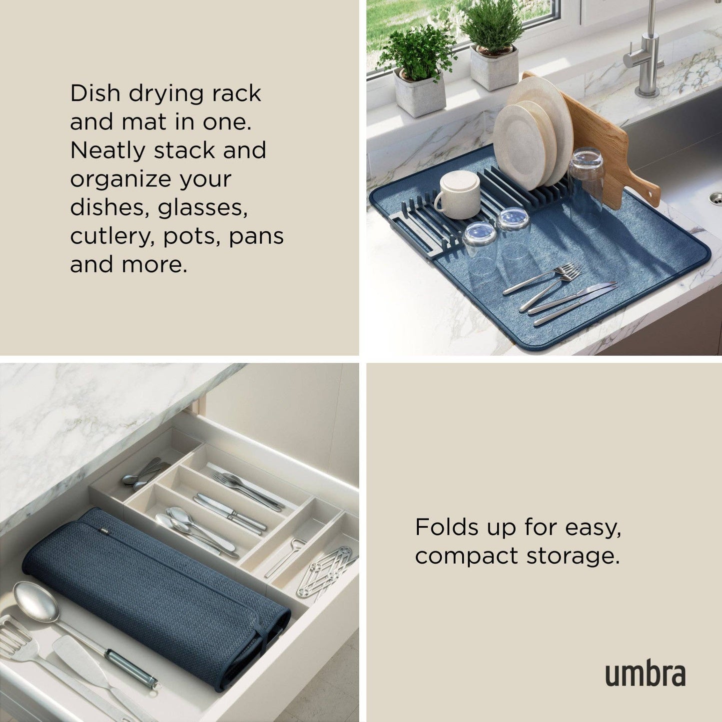 UDry Dish Rack with Drying Mat