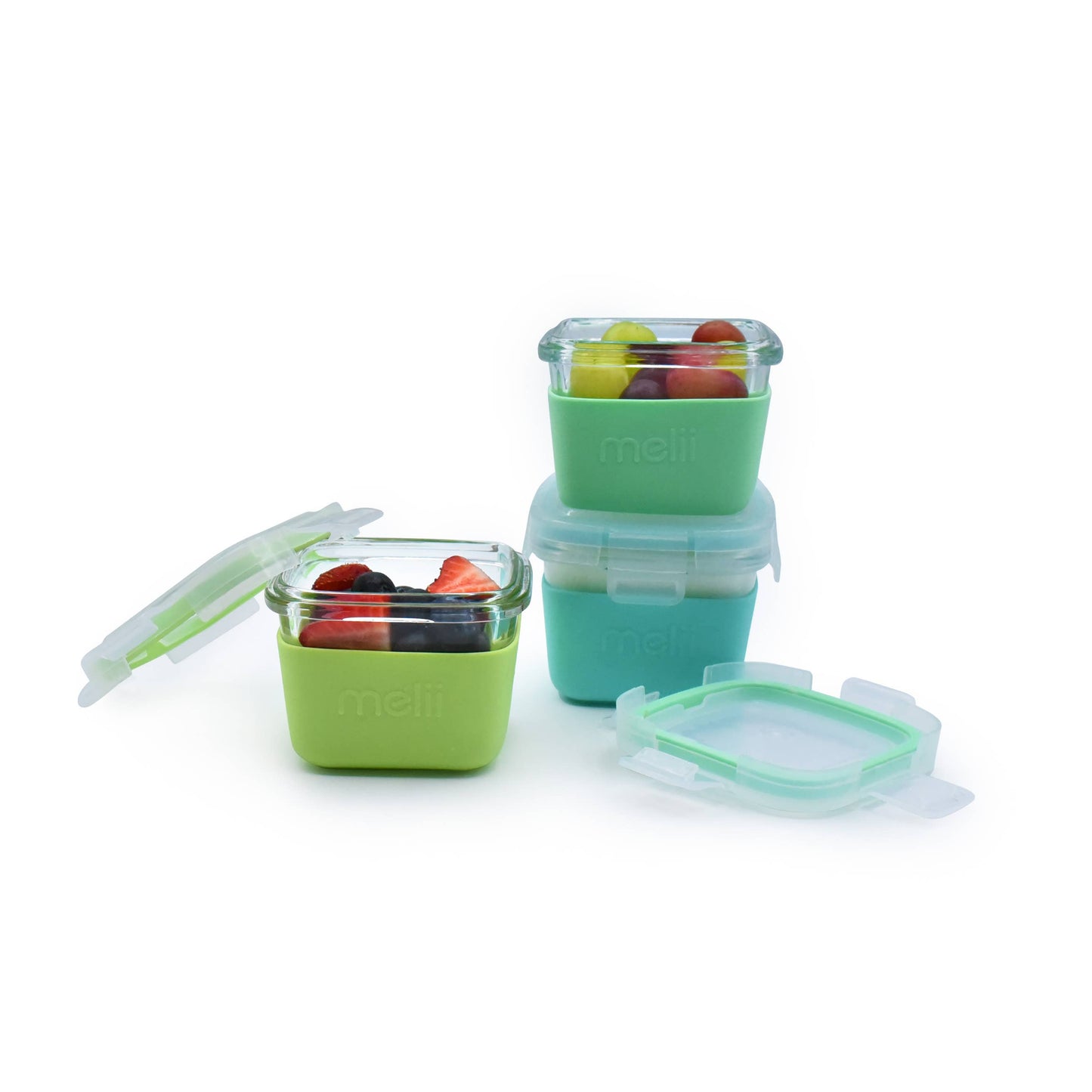 melii Glass Food Storage Containers with Silicone Sleeve