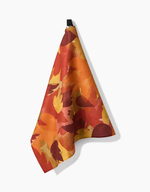 Geometry - Watercolor Fallen Leaves Tea Towel