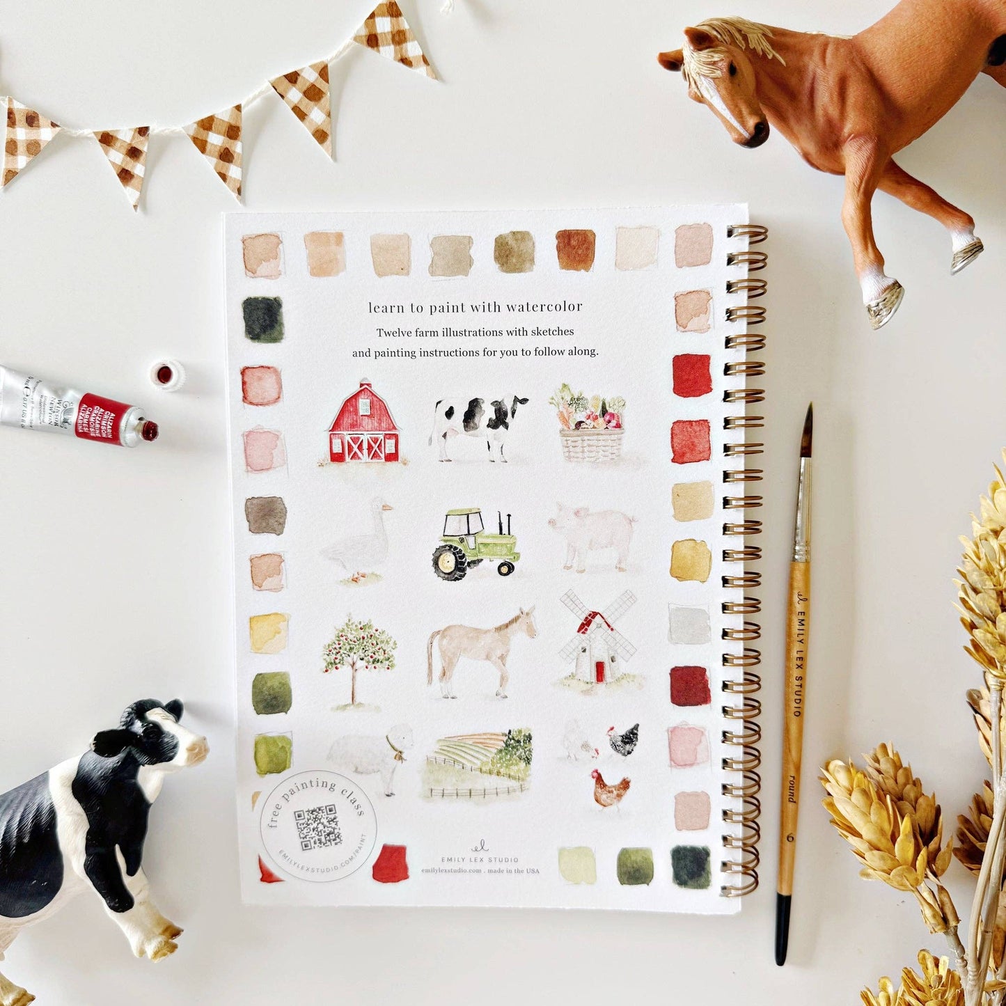 emily lex studio Farm Watercolor Workbook
