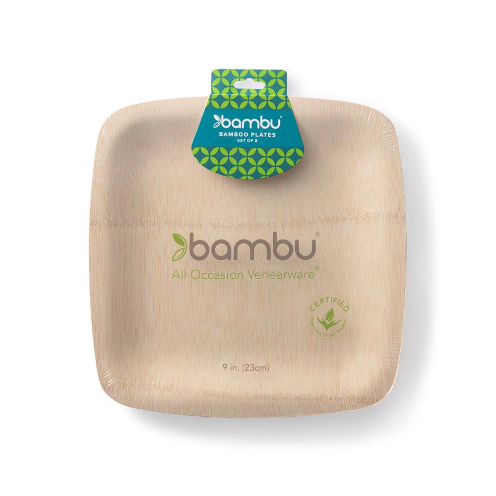 bambu® Disposable Bamboo Square Plates, 7"