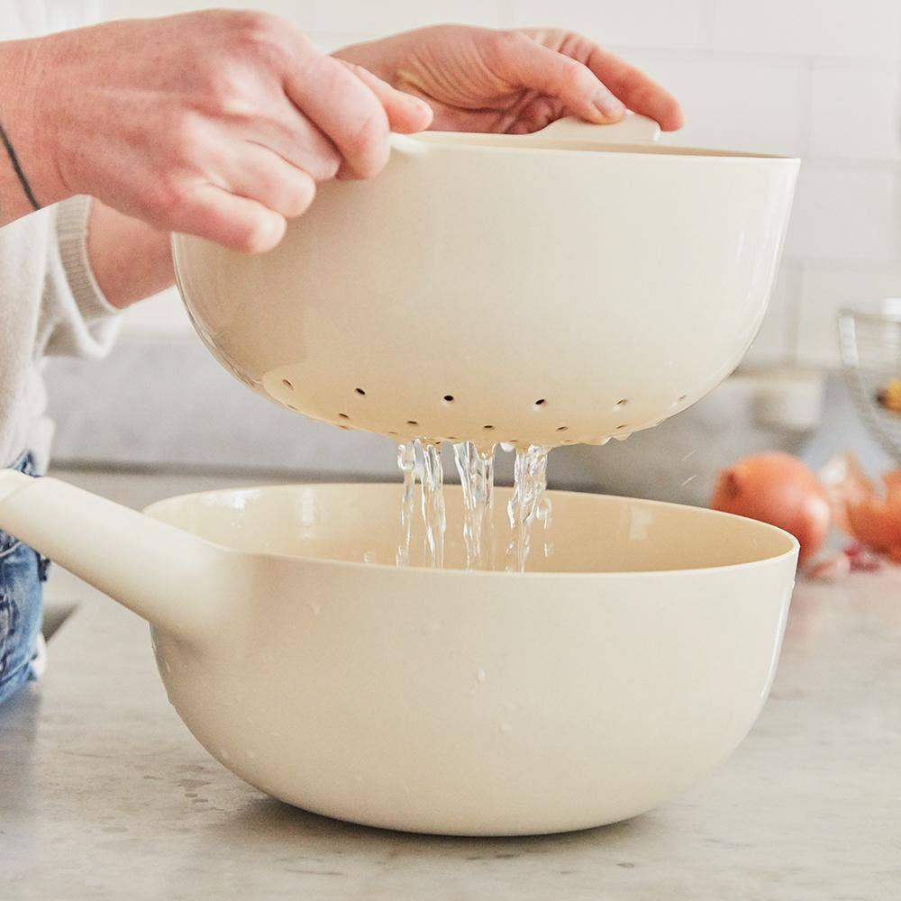 EKOBO - Large Mixing Bowl and Colander Set - Off White: Off-White