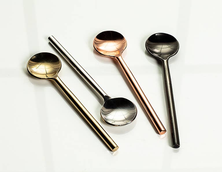 Modern Small Silver Spoon, 4.5" L