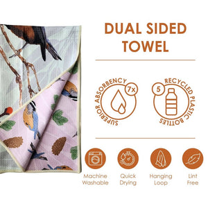 Buzzee - Nuthatch- Dual Sided Tea Towel - Kitchen & Hand Towel