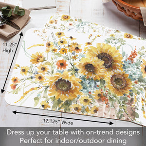 Sunflowers Forever Reversible Rectangular Plastic Placemat