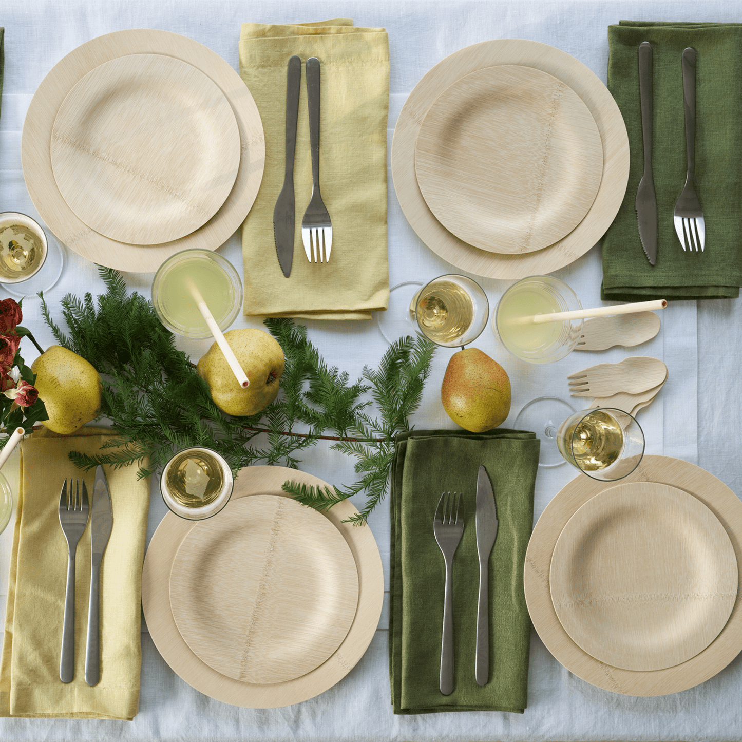 bambu® Disposable Bamboo Round Plates, 11"