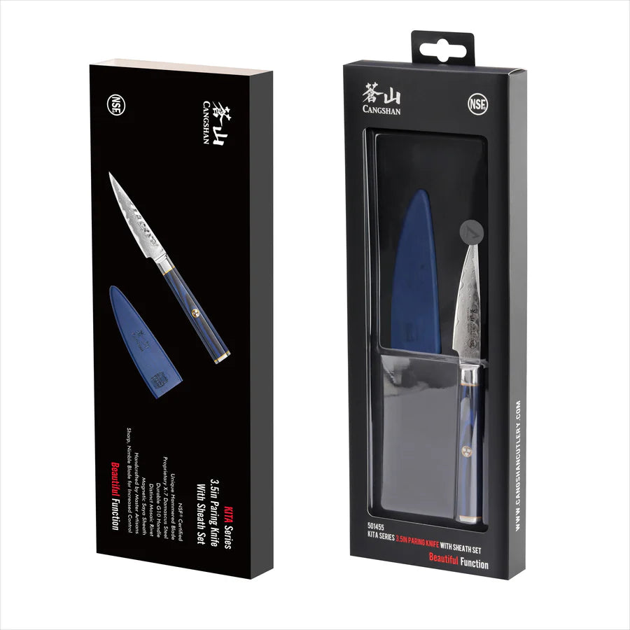 Cangshan KITA Blue Paring Knife with Sheath, 3.5”