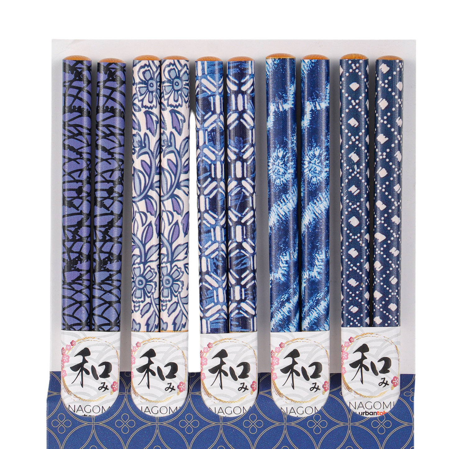 Urban Tokyo Japan Motif Indigo Chopsticks, Set of 5