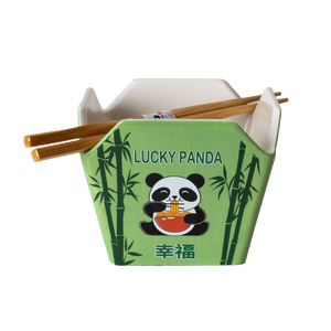 Urban Tokyo Takeout Box Serving Bowl With Chopsticks - Panda