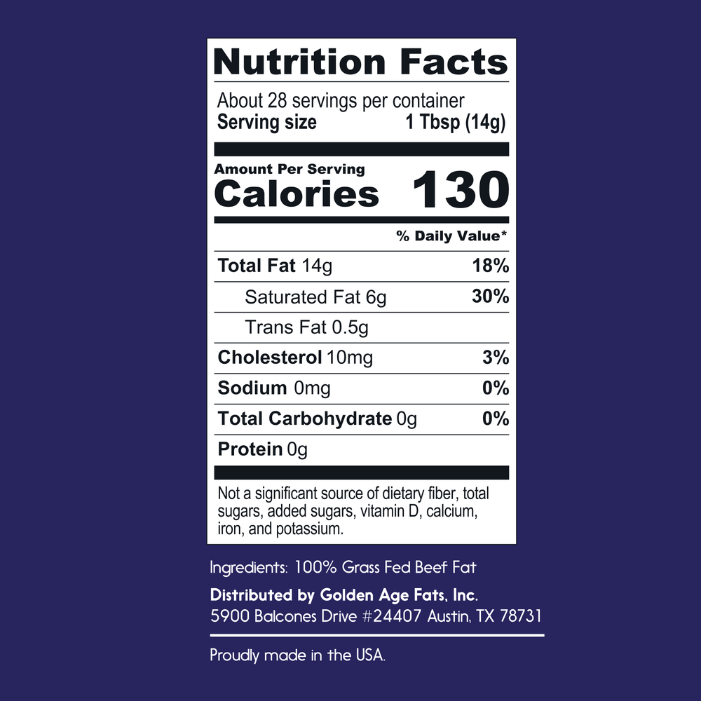 Golden Age Fats Grass Fed Beef Tallow, 14oz