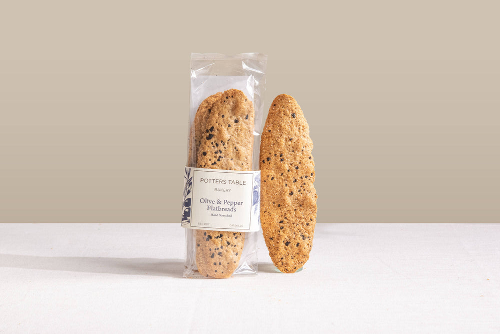Potters Table - Cured Olive & Cracked Pepper Flatbreads