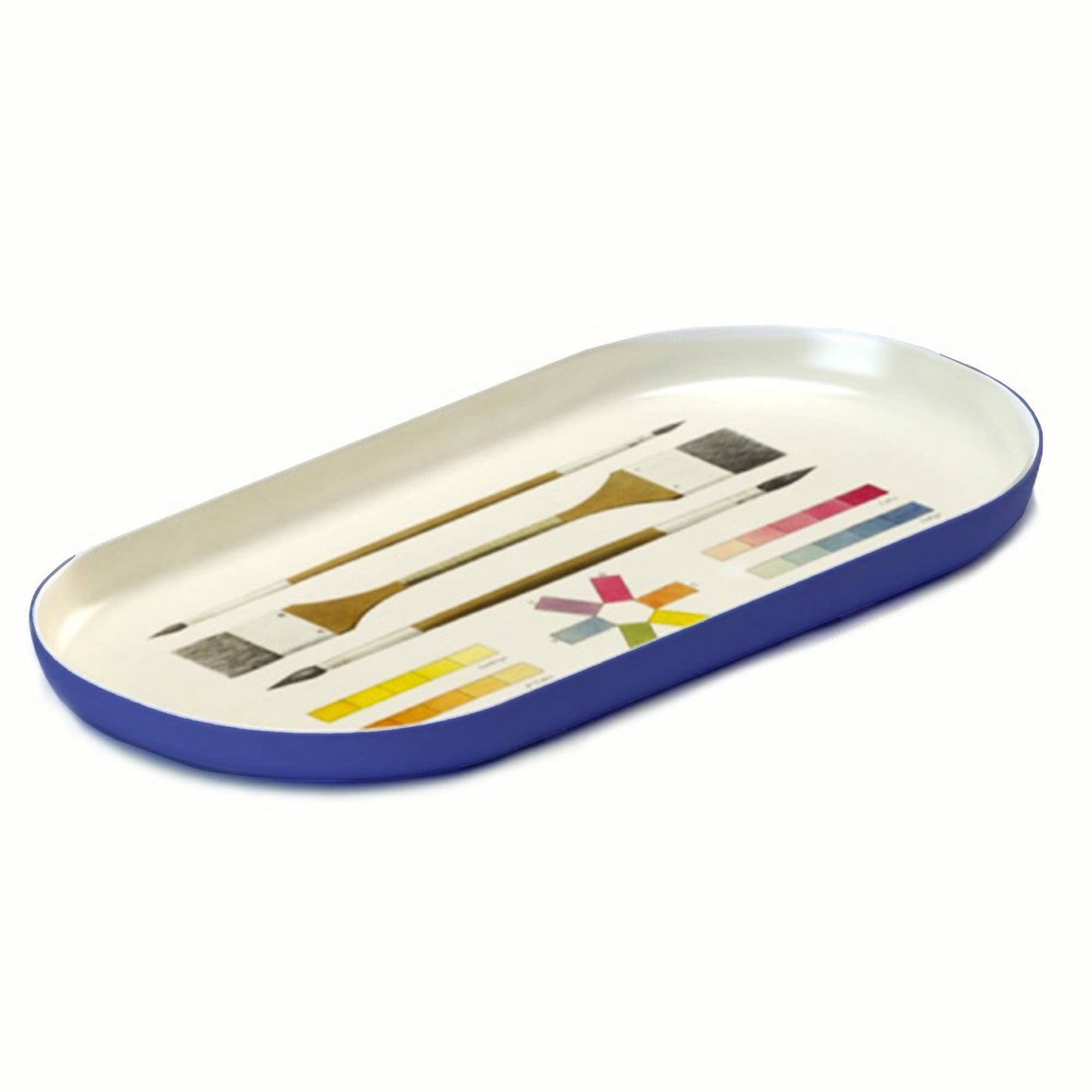 Roomytown Oval Enamel Tray, The Art of Colouring