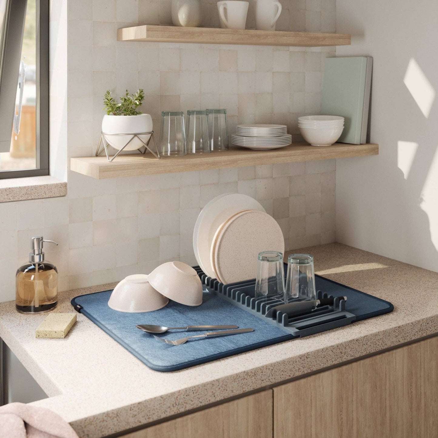 UDry Dish Rack with Drying Mat
