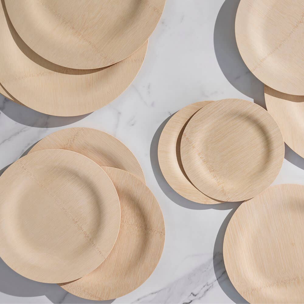 bambu® Disposable Bamboo Round Plates, 9"