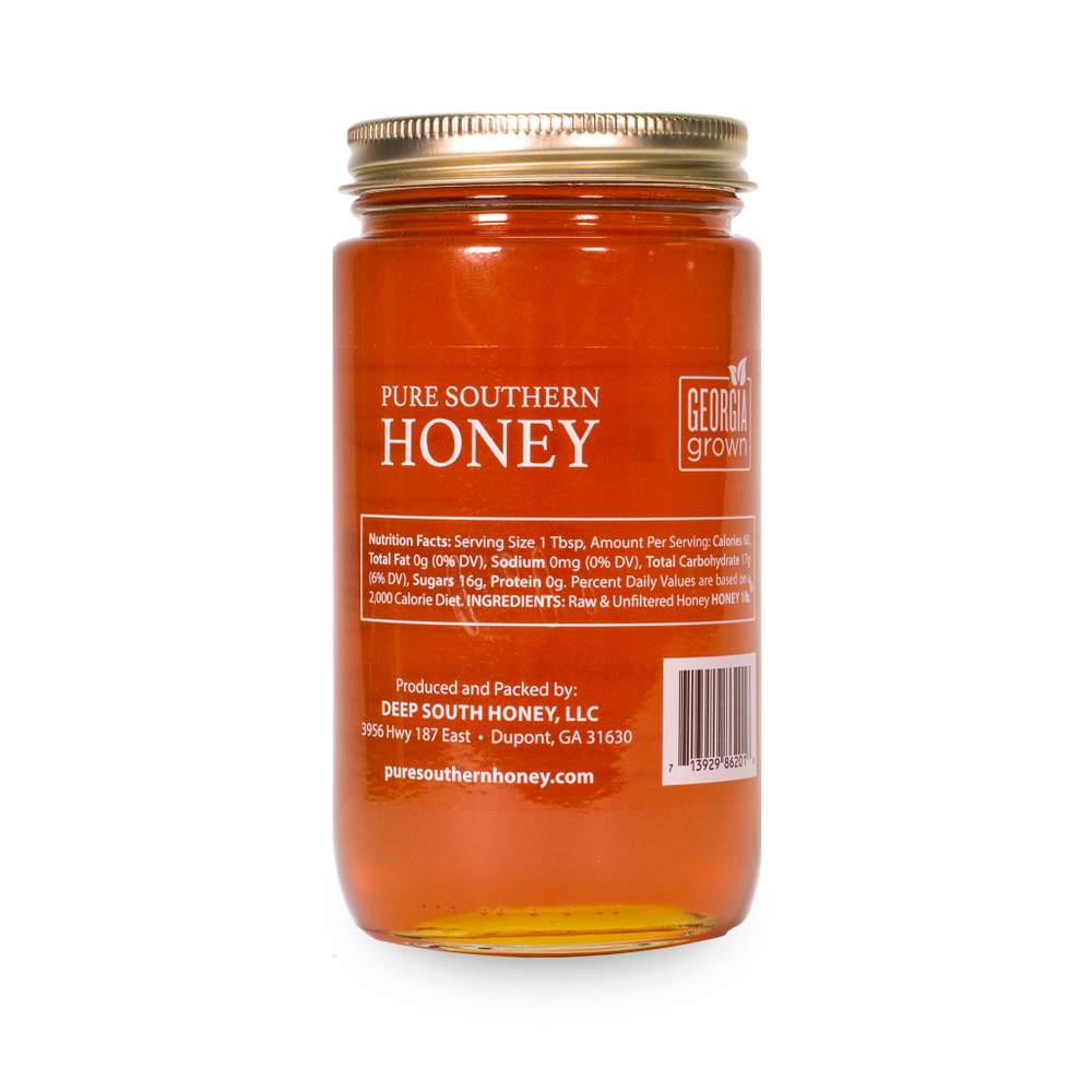 Pure Southern Honey  Raw, Unfiltered, and Unheated 1 Lb