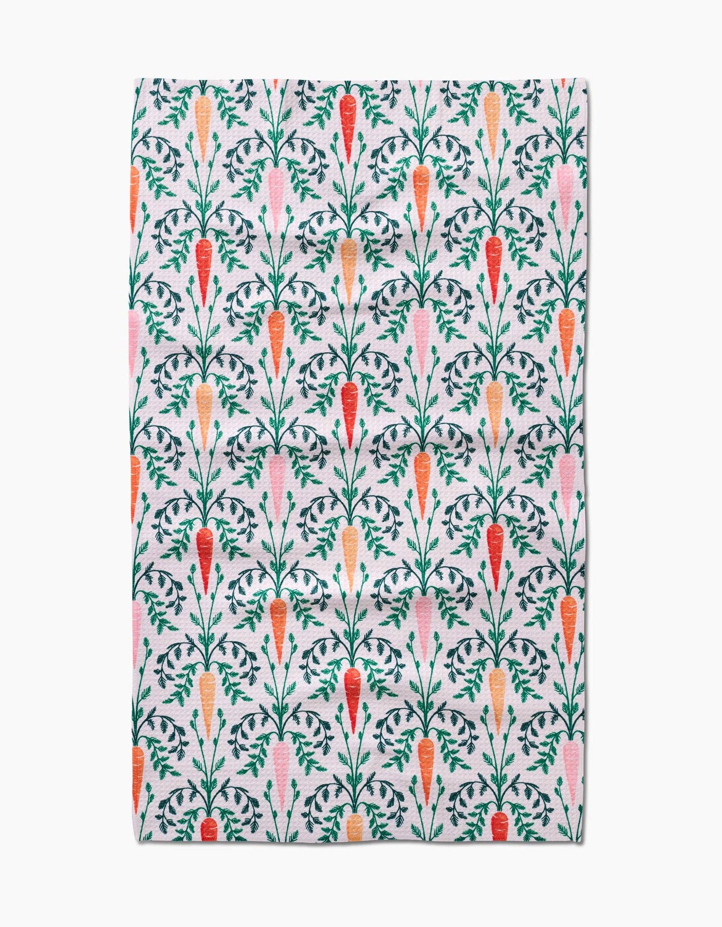 Geometry - Carrot Damask Tea Towel