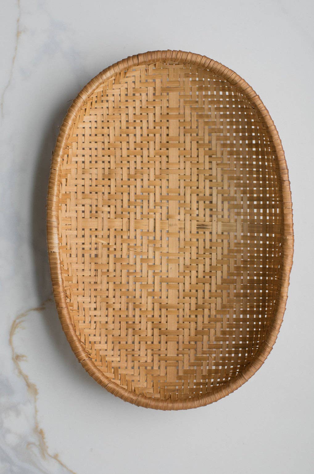 Fodory Smoked Bamboo Woven Basket Tray