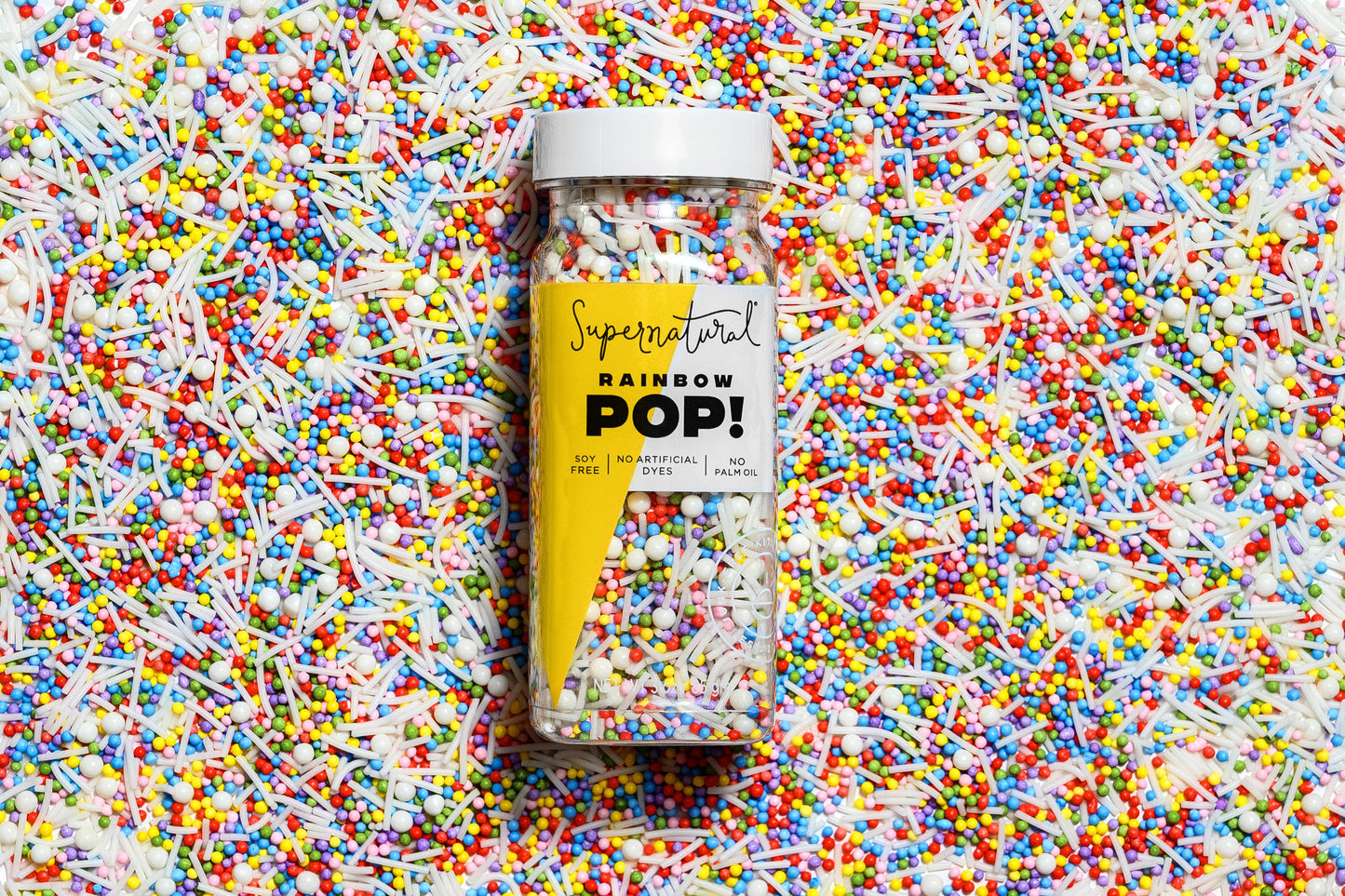 Supernatural Dye-Free Rainbow Pop! Nonpareil Sprinkles