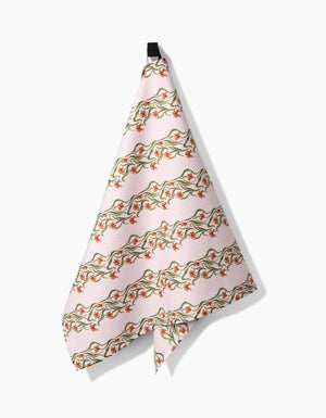 Geometry - Floral Fall Stripe Tea Towel