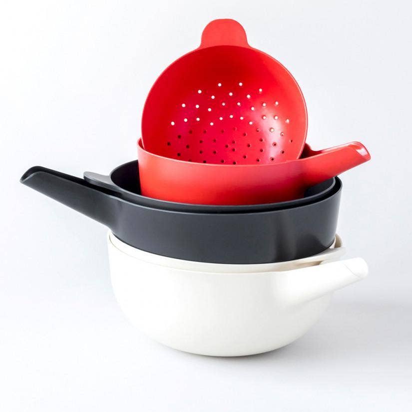 EKOBO - Small Mixing Bowl and Colander Set - Off White: Off-White