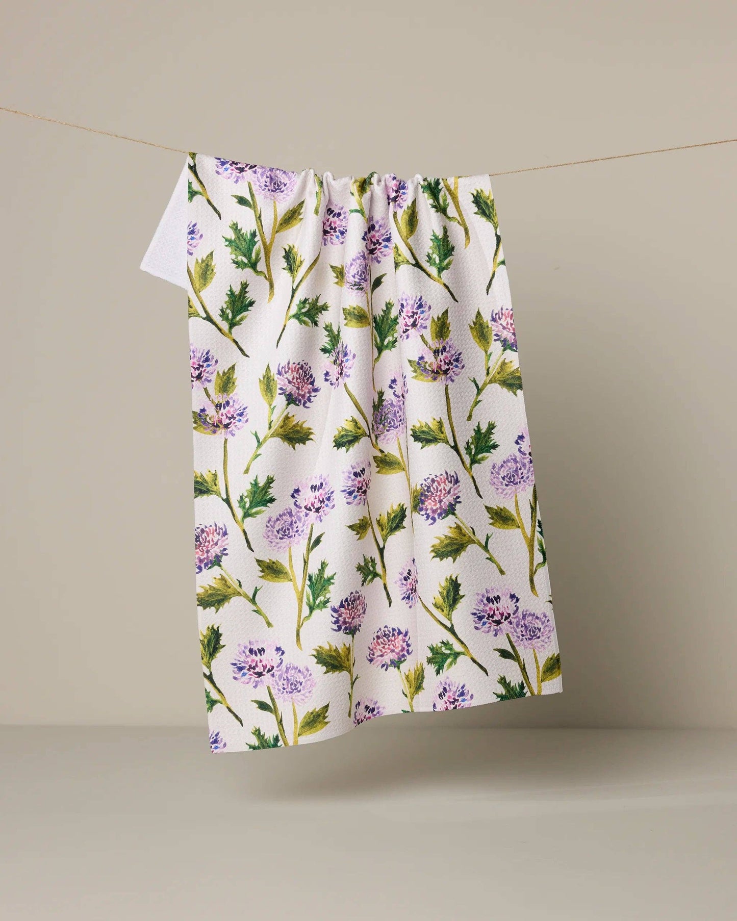 Geometry - Blooming Thistle Tea Towel