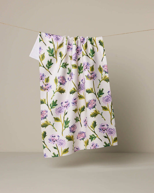 Geometry - Blooming Thistle Tea Towel