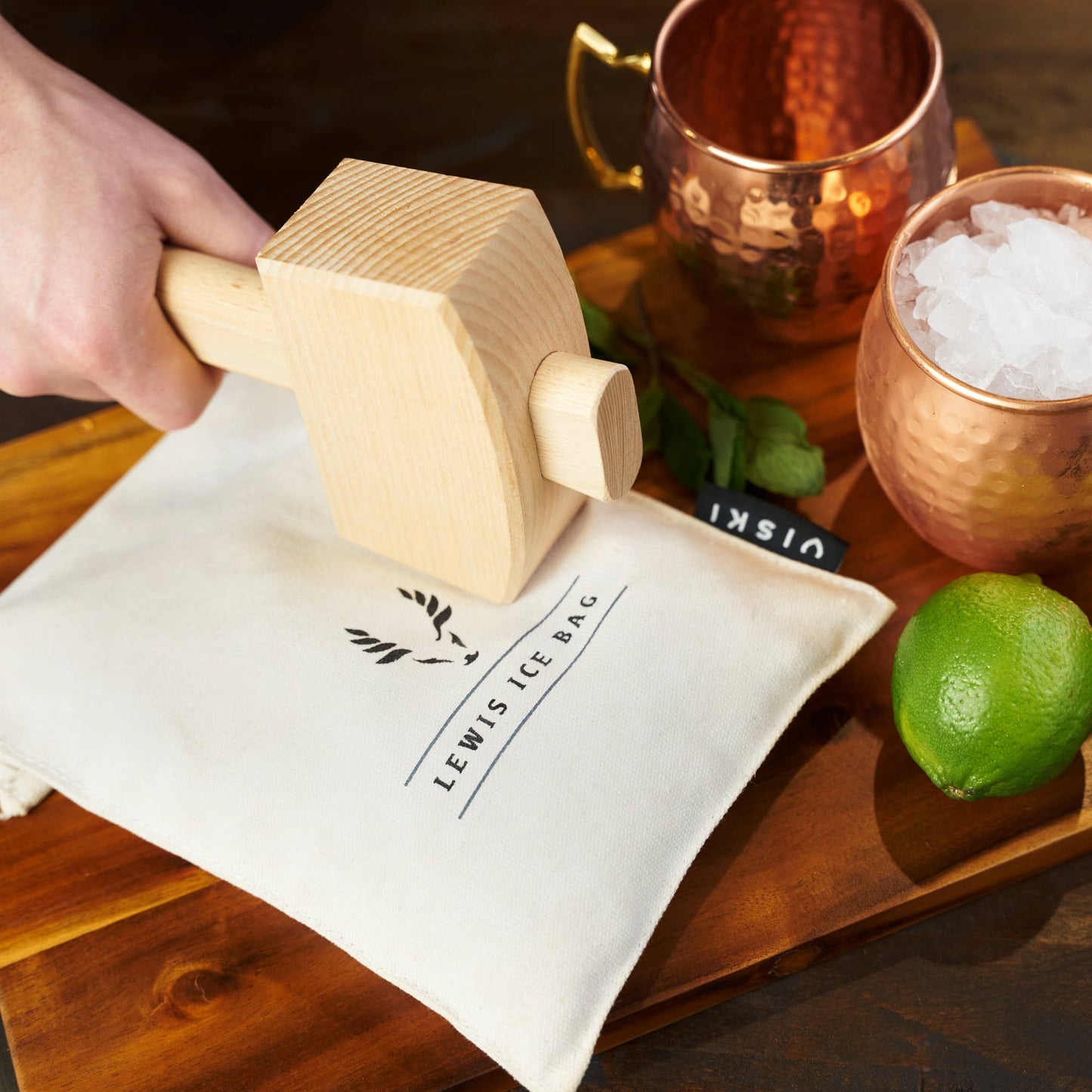 Professional Lewis Canvas Ice Bag and Beechwood Mallet