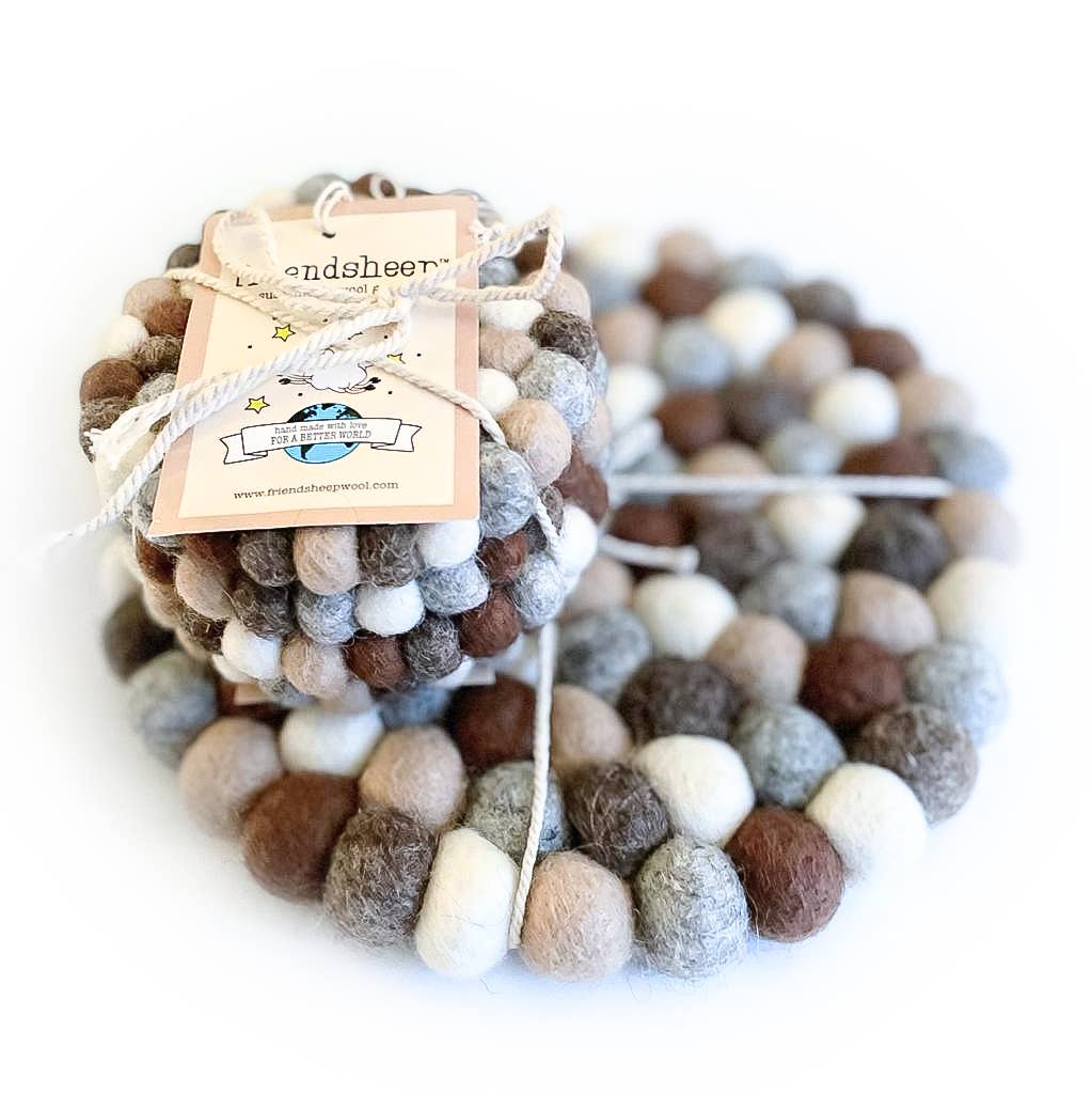 Friendsheep - Earth Tones Eco Coasters and Trivets