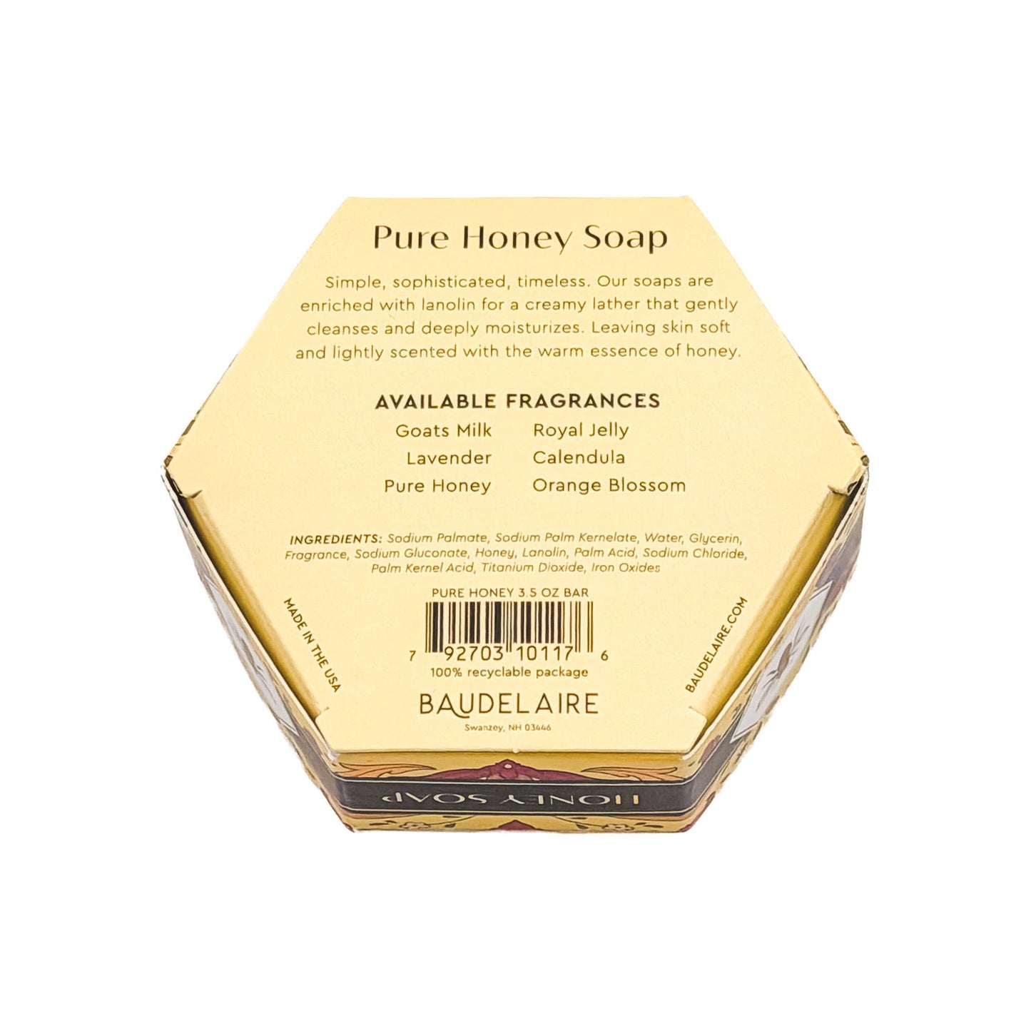 Baudelaire Pure Honey Soap, 3.5oz