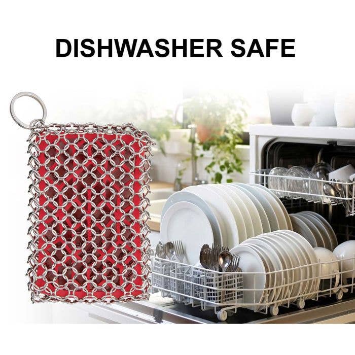 HIC - Harold Import Co. - Chainmail Cast Iron Scrubber with Silicone Core