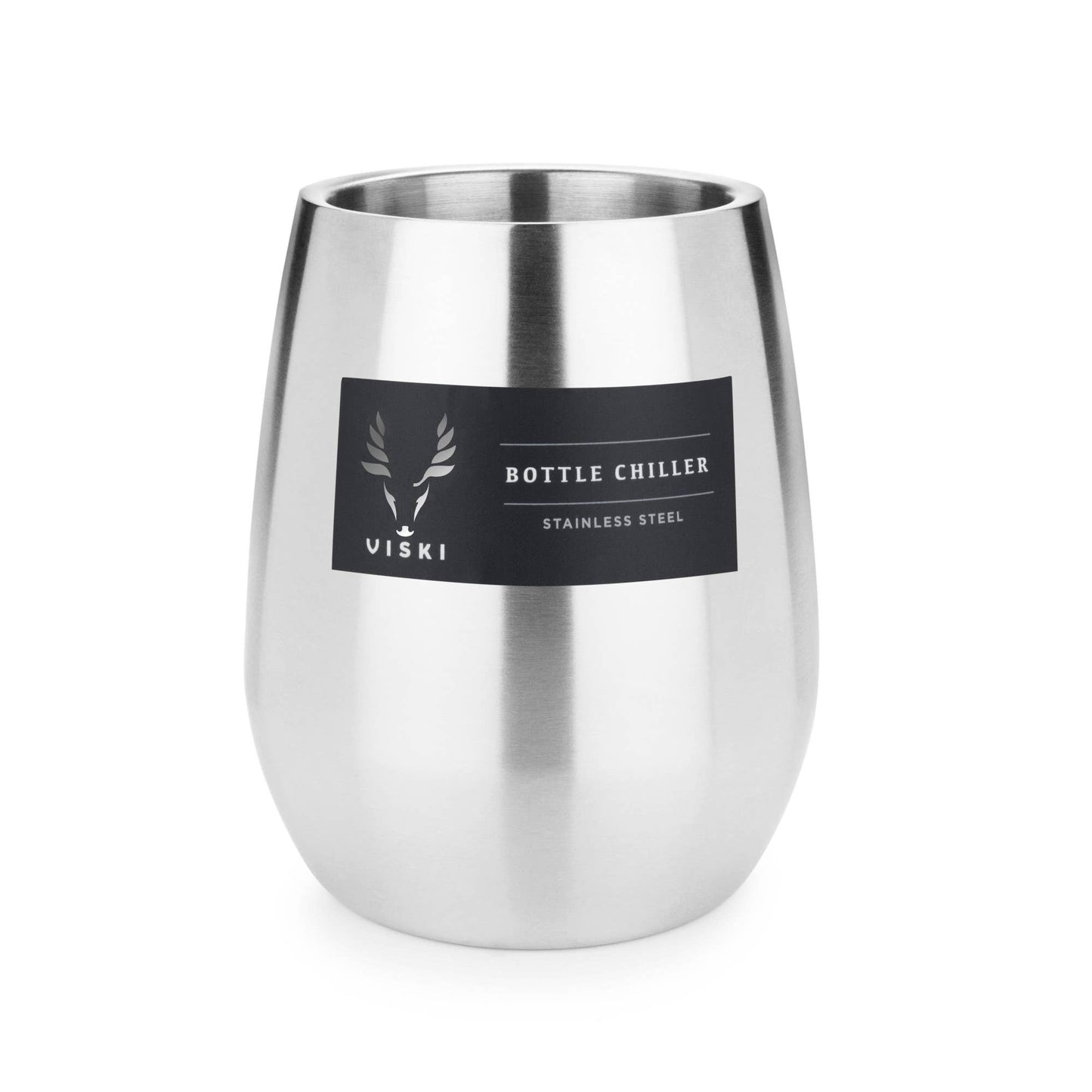 Viski Stainless Steel Double Walled Insulated Wine Bottle Chiller