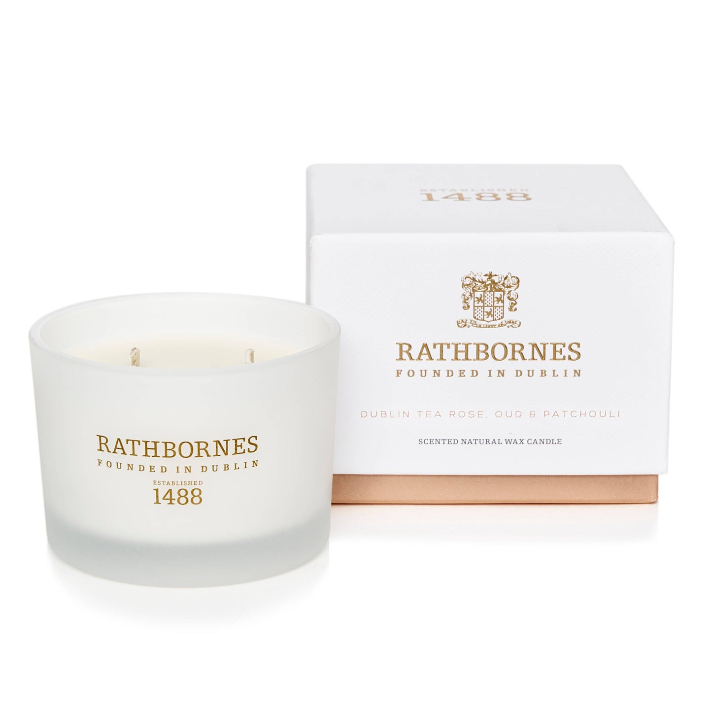 Rathbornes 1488 Dublin Tea Rose, Oud & Patchouli Scented Classic Candle