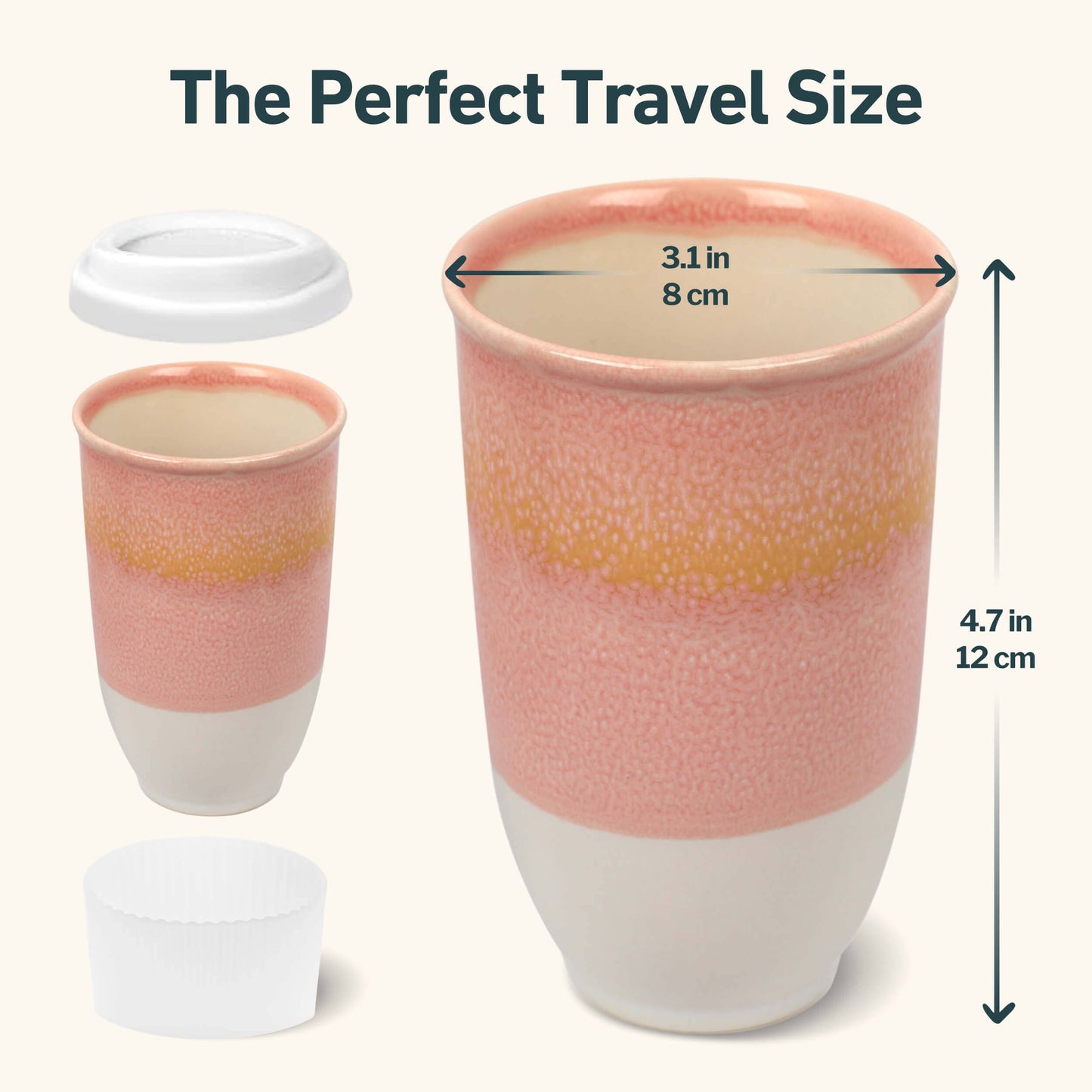 Nova Ceramics Afterglow Ceramic Travel Mug, 12oz