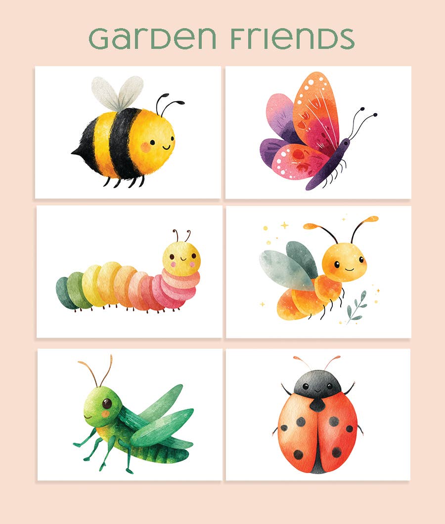 Petite Artisan Garden Friends Watercolor Postcard Kit