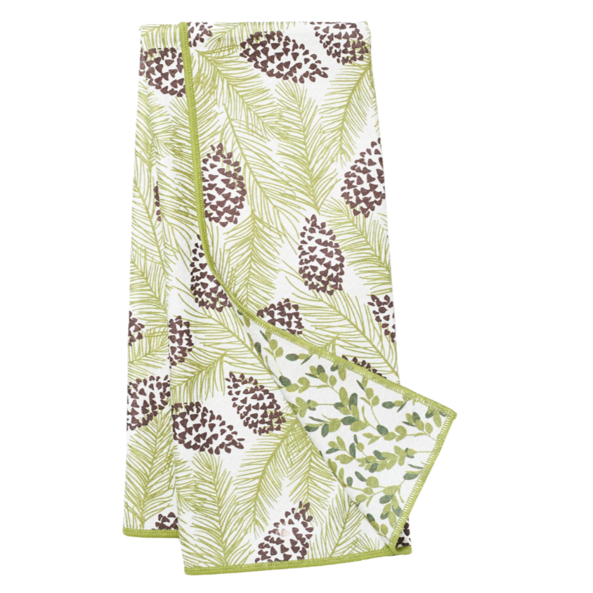 Once Again Home Anywhere Reversible Towel -  KN Greens Pine