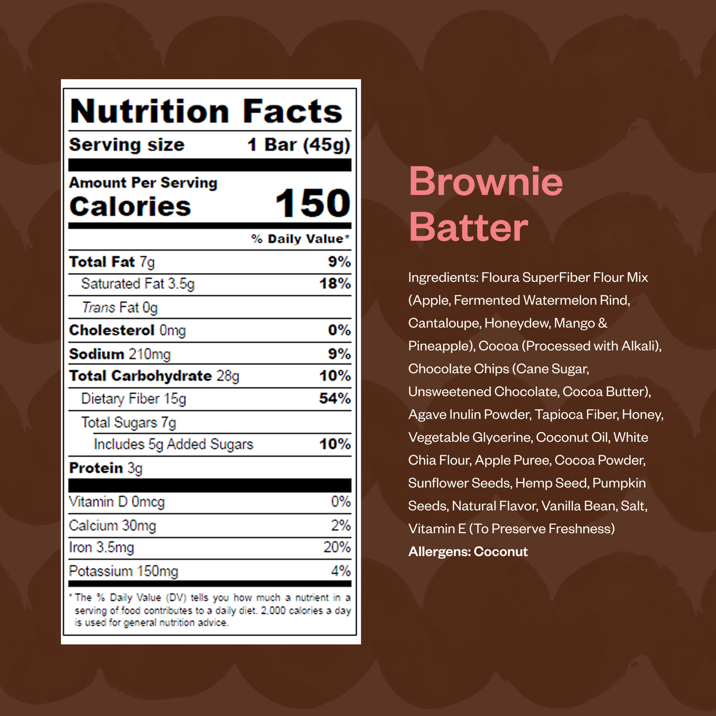 Floura & Co Brownie Batter Fiber Snack Bar