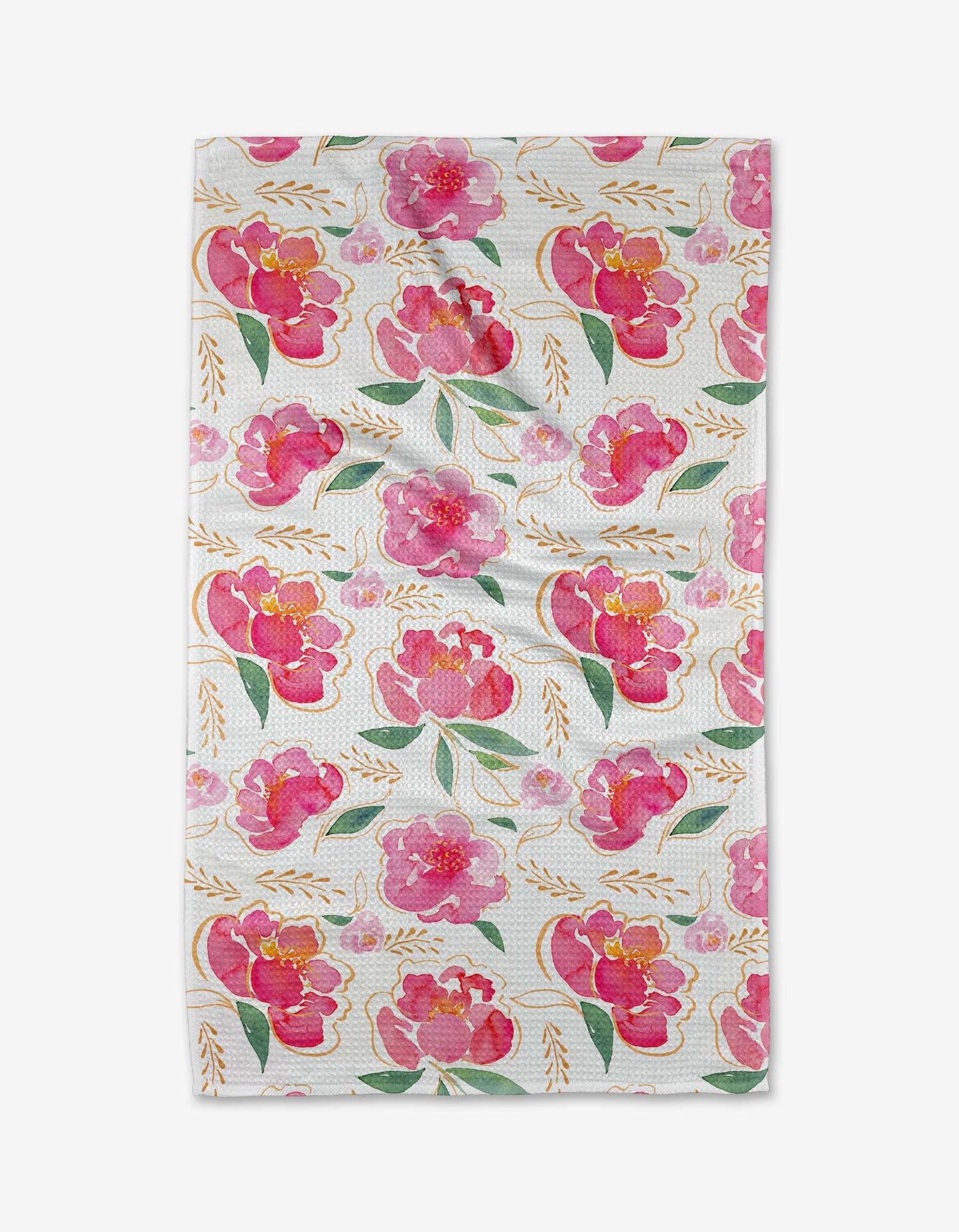 Geometry - Pink Peony Tea Towel