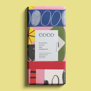 COCO Chocolatier - Rhubarb & Ginger Milk Chocolate Bar