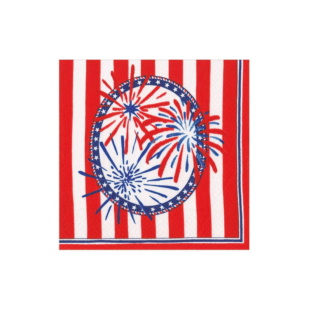 Caspari Stars, Stripes and Sparkle Cocktail Napkins, Set of 20