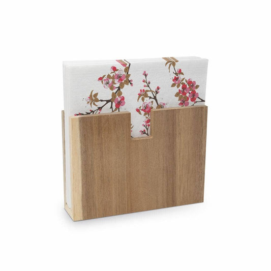 Beverage Napkin Caddy, Acacia